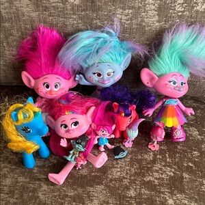 Colorful Trolls and Pony Toy Set